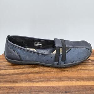 Boc Born Shoes Womens 7 M Blue Leather Slip On Flats Casual Comfort Loafers